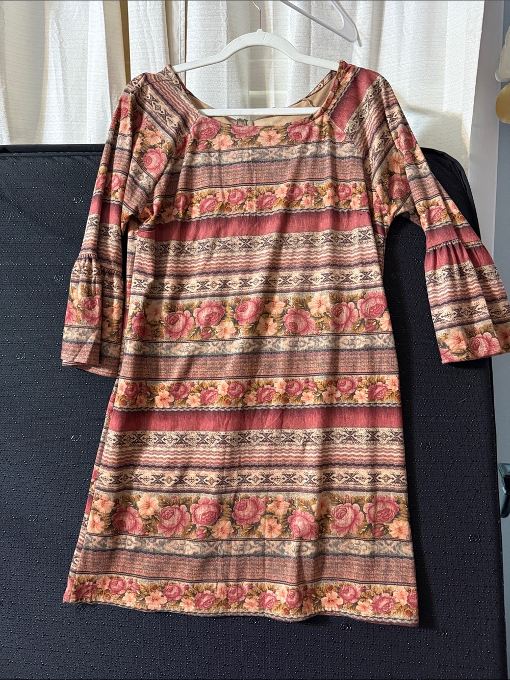 Floral Striped Pink Boho Dress